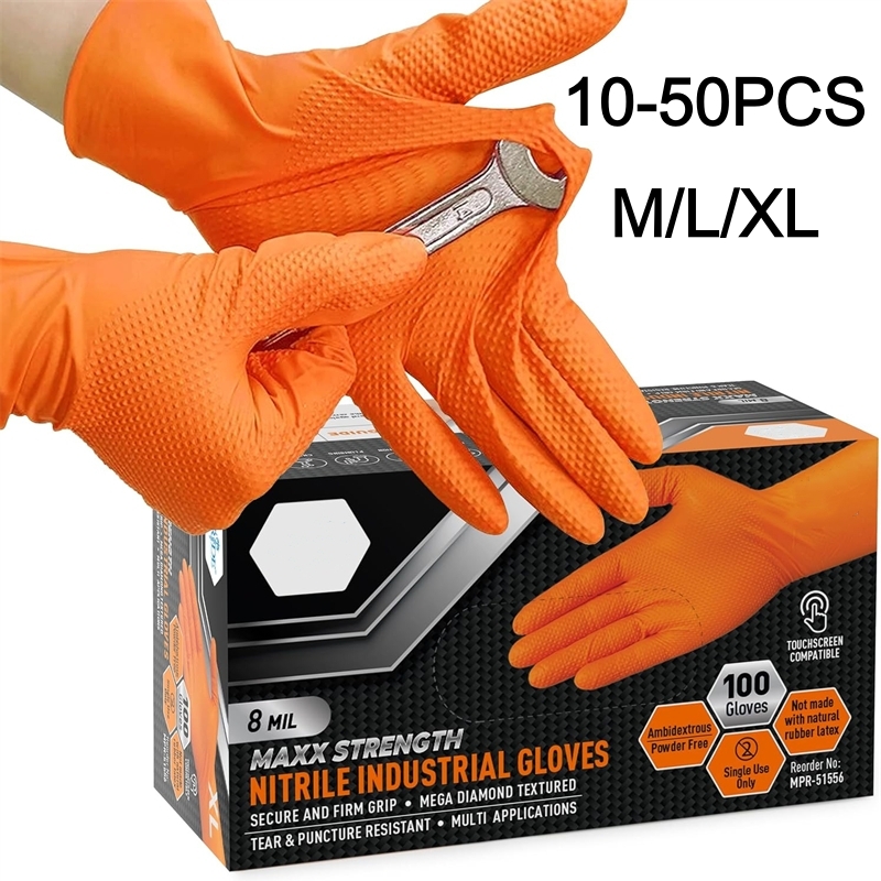 Gants en Nitrile Orange robust - Disposable Gloves Nitrile avis et prix